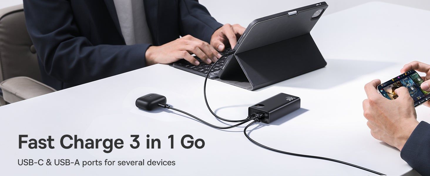 Baseus Adaman2 10000mAh 30W Power Bank – White, 2x USB