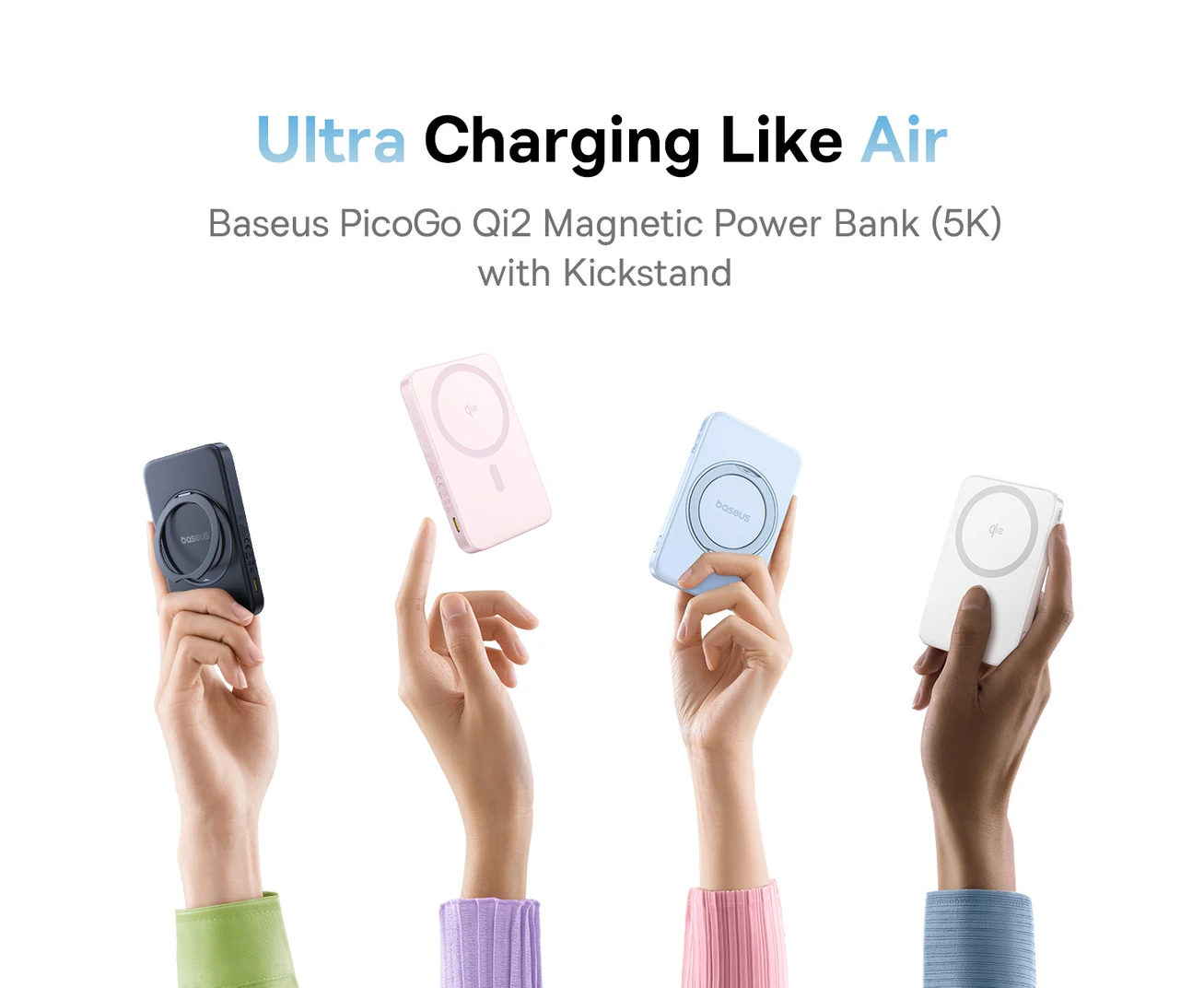 Baseus PicoGo Qi2 Magnetic Power Bank – 5000mAh, 15W Wireless Charging, 20W PD USB
