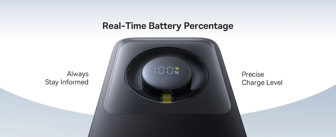 Baseus Free2Pull PowerFlex 10000mAh – Compact Retractable Power Bank with 30W Fast Charging (Grey)