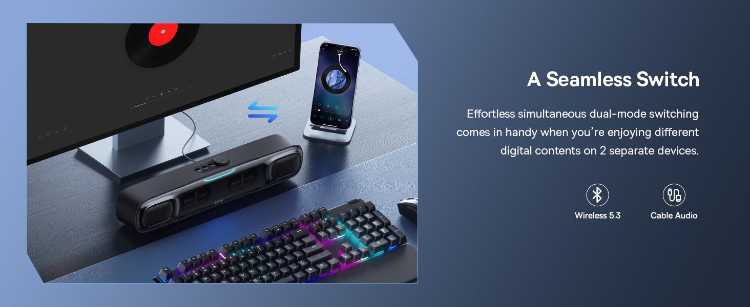 Baseus AeQur Series DS10  Desktop Mini Soundbar Bluetooth Speaker