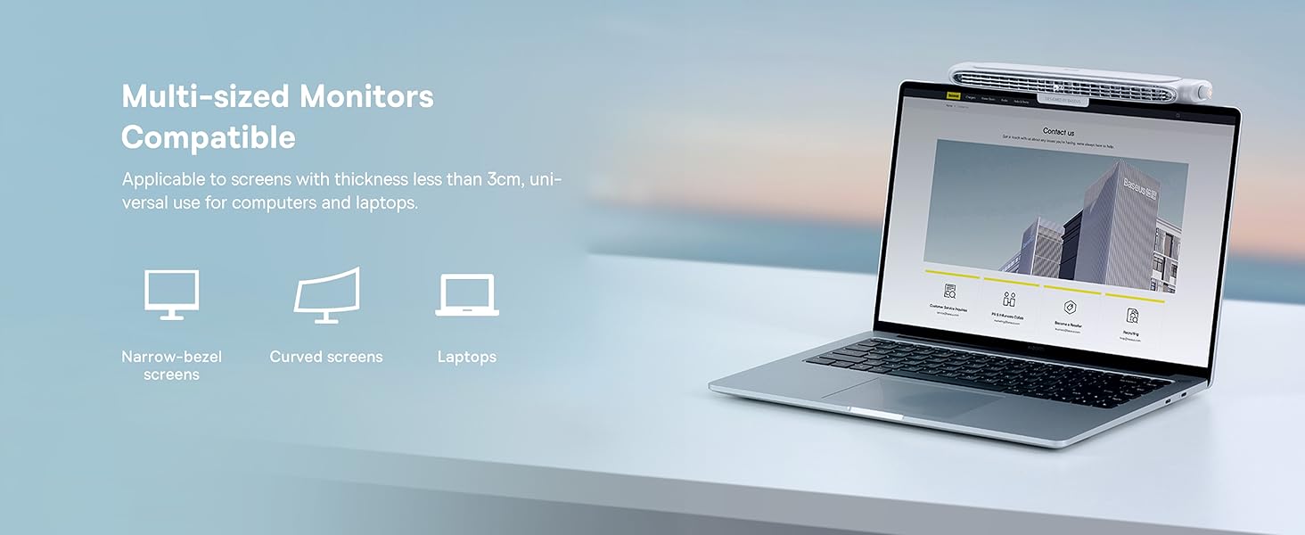 Baseus Desktop Fan, 2 in 1 Monitor Clip