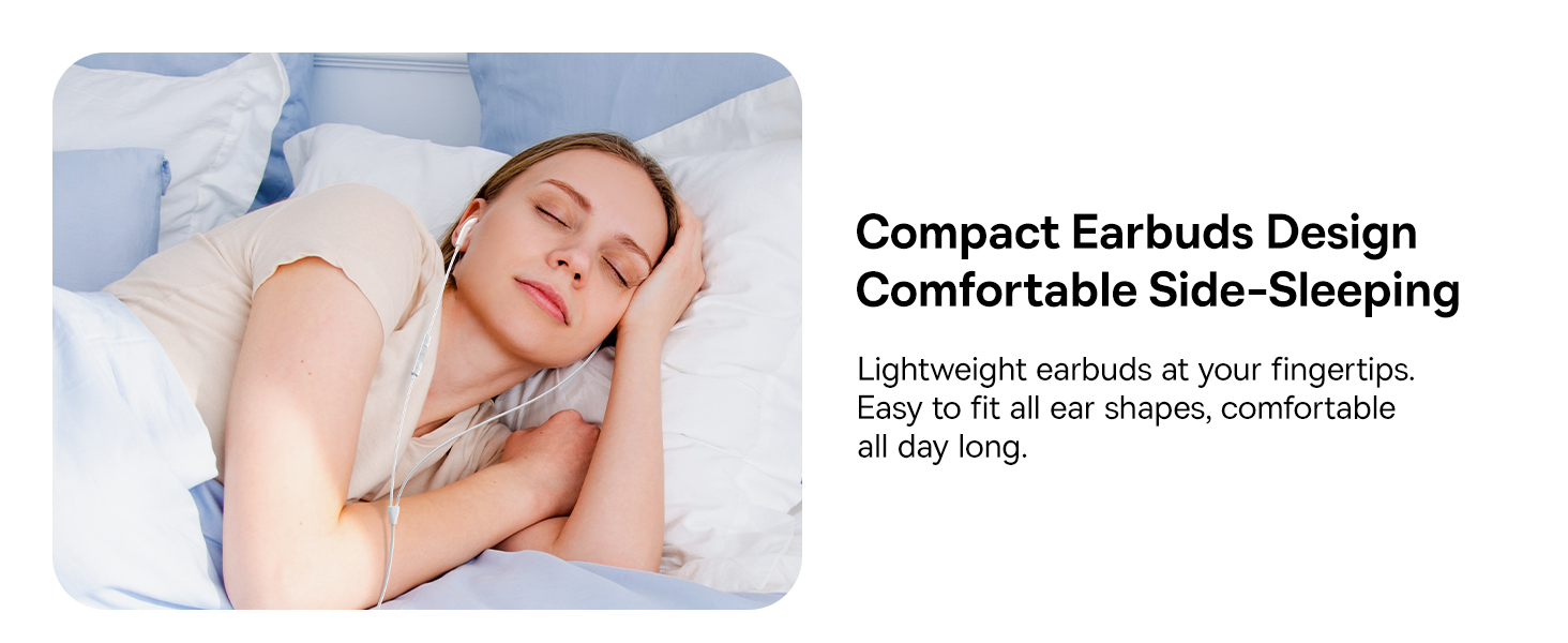 Baseus Encok Wired Earphones with 3.5mm Jack – Moon White