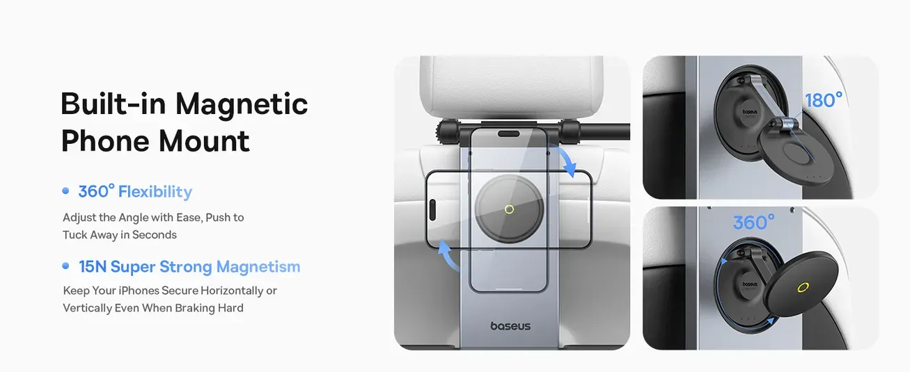 Baseus MagPro Series Versatile Car Mount for Backseat Headrest