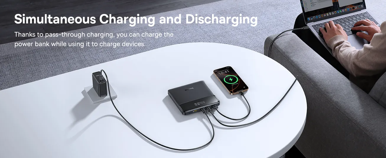 Baseus Power Bank, 20000mAh 100W PD Fast Charging Portable Charger with Digital Display, Blade H1 Lite Laptop Battery Bank for ROG Ally, Steam Deck, MacBook, iPad, iPhone, Samsung