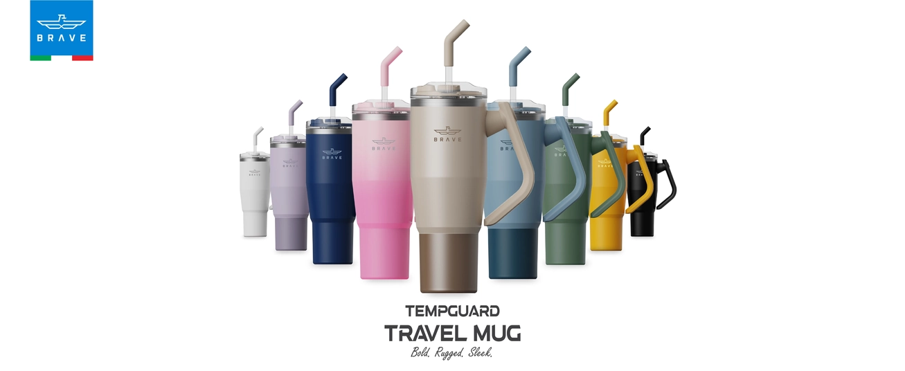 Brave Temp Guard Vacuum Insulated Travel Mug – 180° Rotating Handle, 24H Cold &amp; 12H Hot Retention, Leak