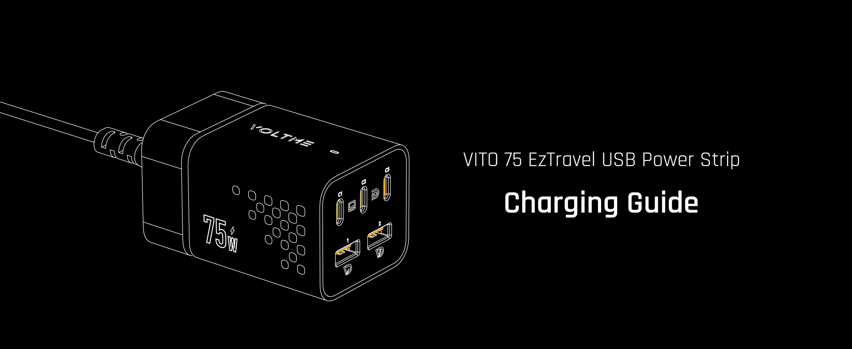 Voltme VITO Go 75W EzTravel 5 in 1 Desktop Charger, 1.8M Power Cable with UK Plug